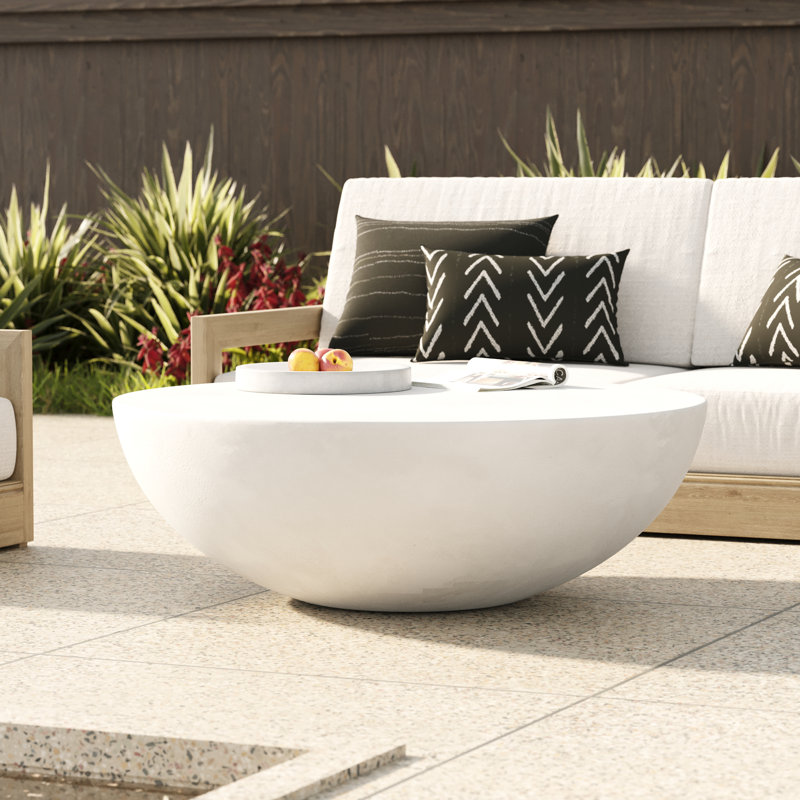 Orren Ellis Lensey Concrete Round Coffee Table & Reviews | Wayfair